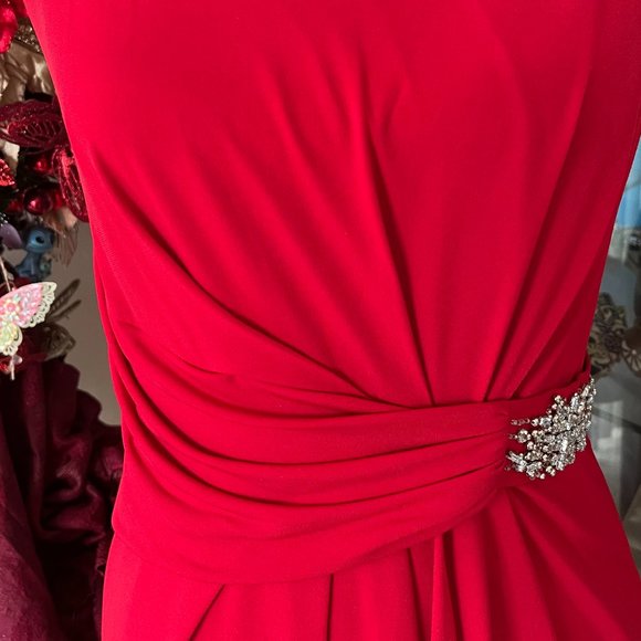 Ellen Tracy-Simple Yet Class Fire Engine Red Dress - Picture 4 of 11